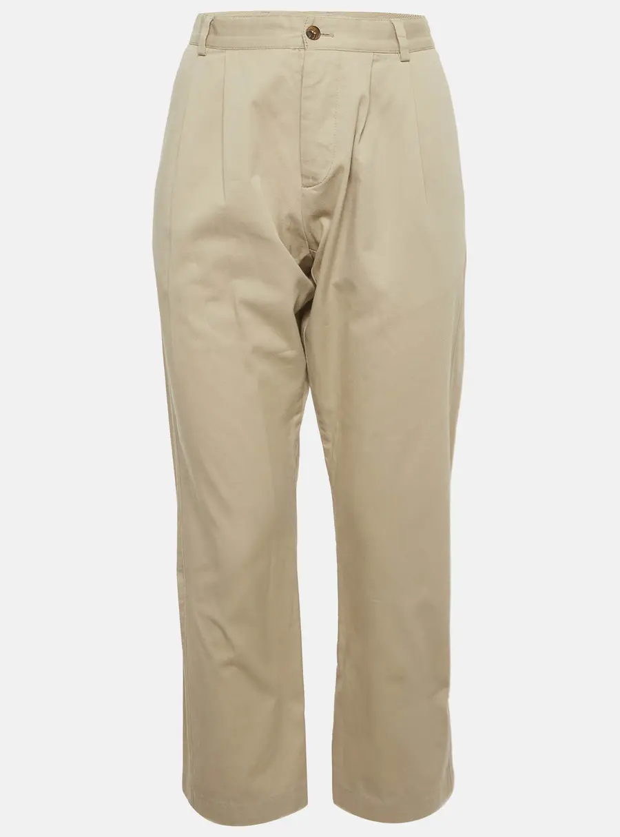 Gucci Beige Twill Pleated Pants L