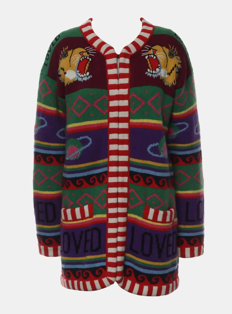 Gucci Multicolor Tiger Knitted Cardigan XS