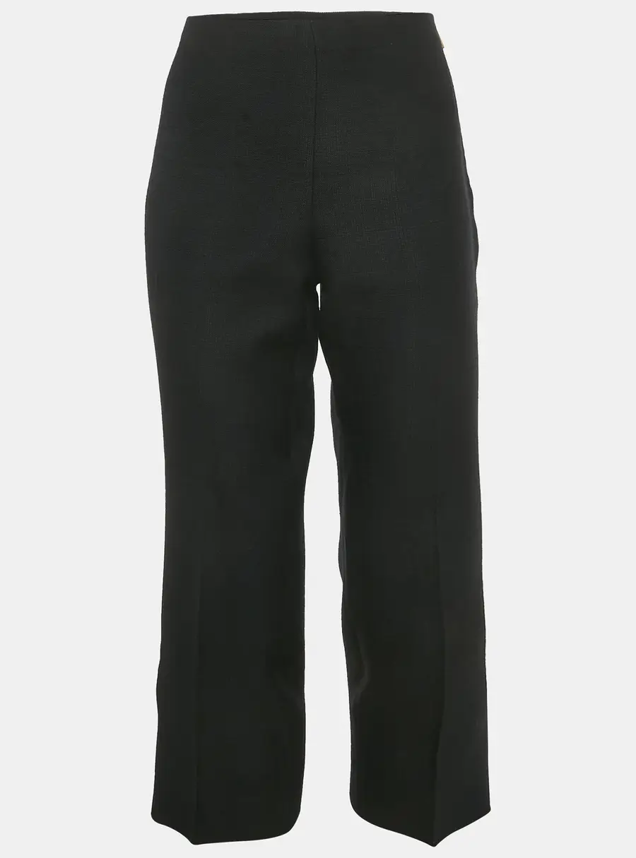 Gucci Black Viscose Pleat Front Trousers M