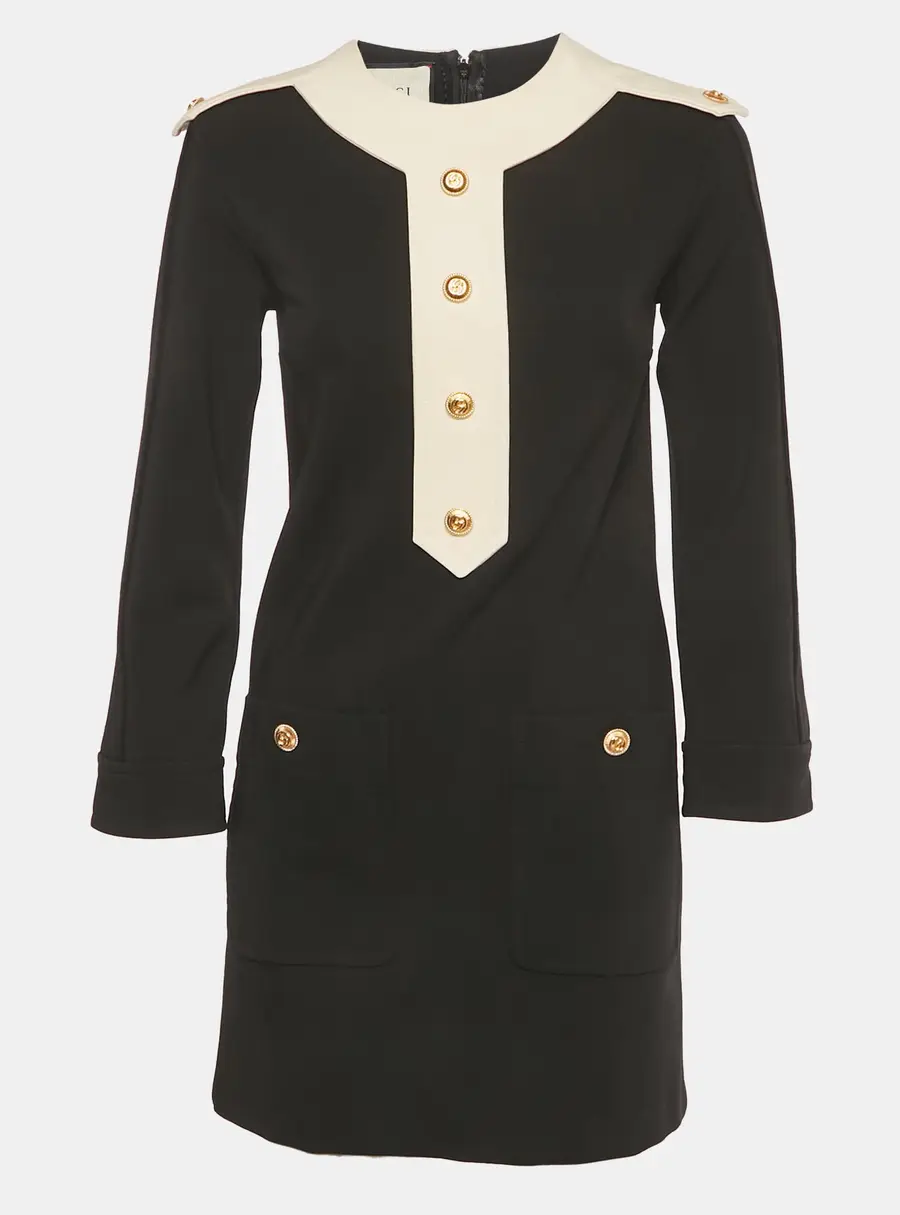 Gucci Black Stretch Crepe Shift Dress XS