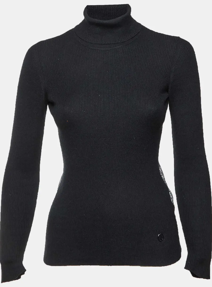 Gucci Black Cashmere Turtle Neck Sweatshirt S