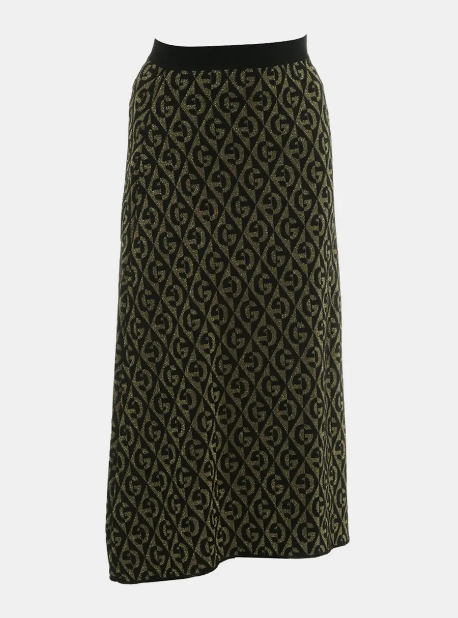 Gucci GG Rhombus Lamé Wool Jacquard Skirt XS