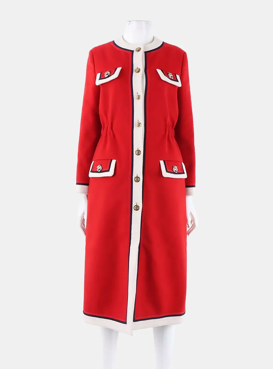 Gucci Wool Red Coat IT/EU 36