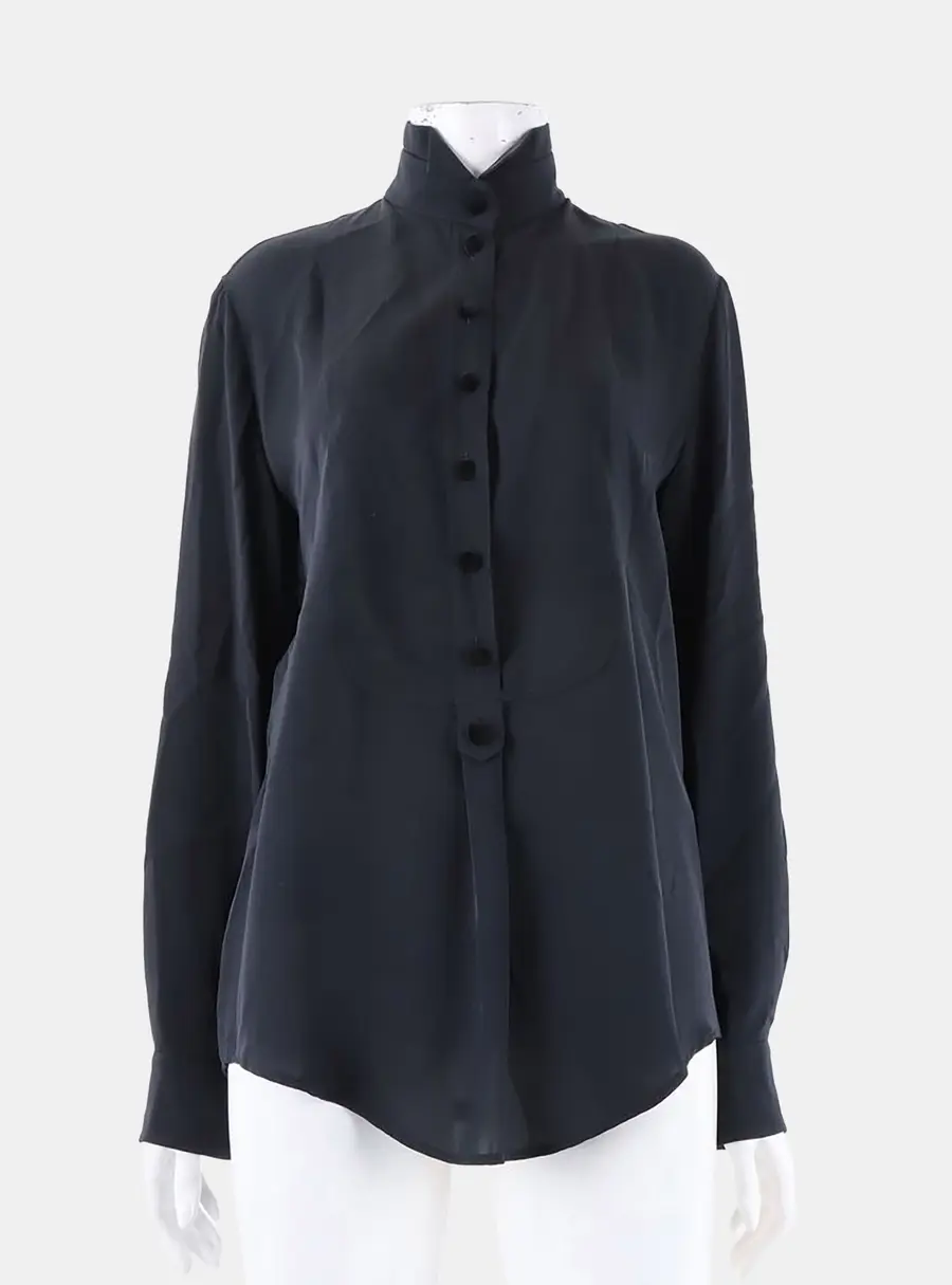 Gucci Black Silk Buttoned Blouse Size S