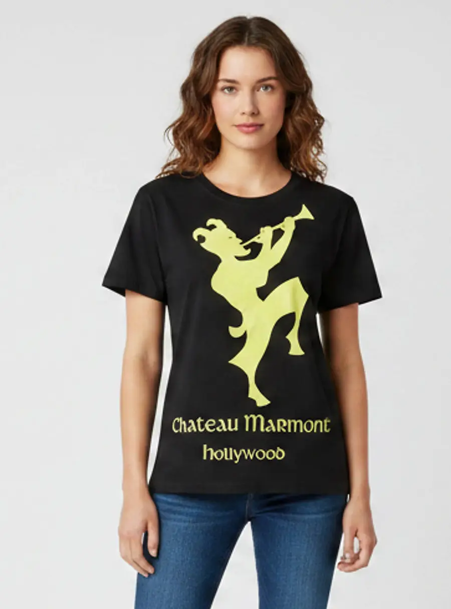 Gucci Black Chateau Marmont Hollywood Print Cotton Crewneck T-shirt XS