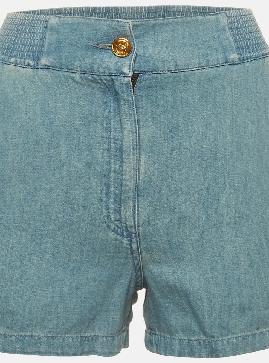 Gucci Light Blue Striped Chambray Regular Shorts XS