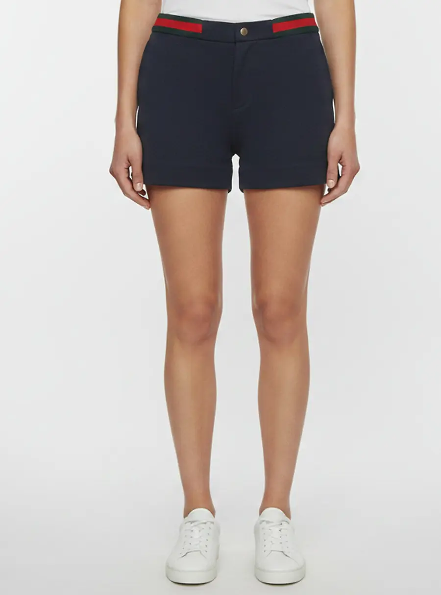 Gucci Navy Blue Knit Regular Fit Shorts XS