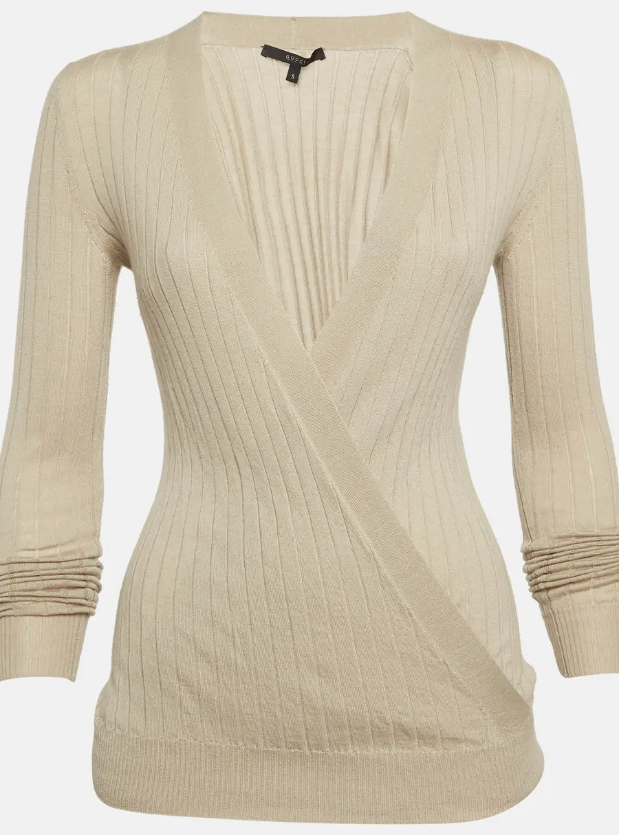 Gucci Beige Knitted Knitwear S