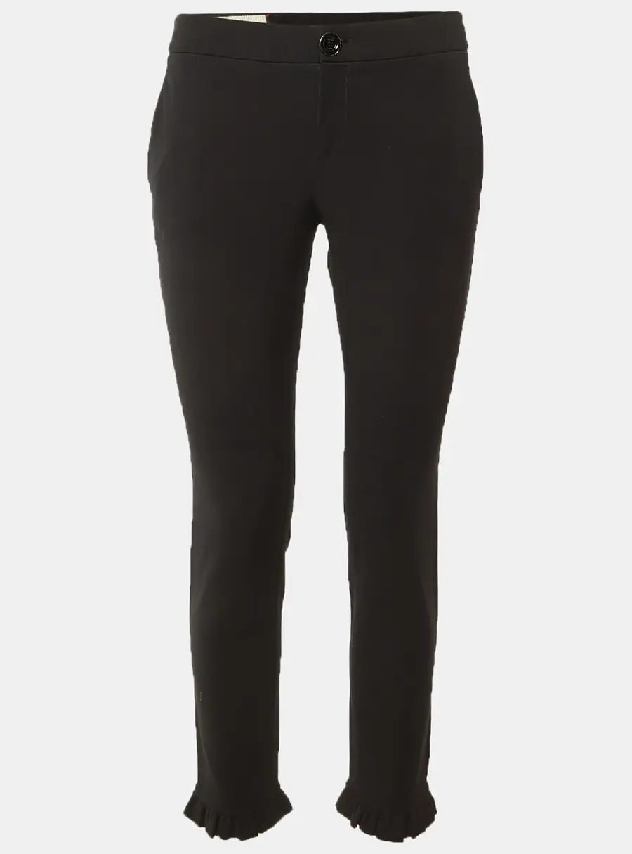 Gucci Black Stretch Knit Ruffle Hem Pants S
