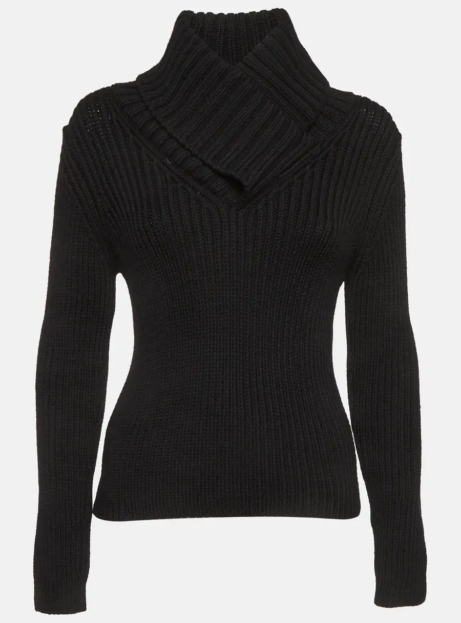 Gucci Black Rib Knit Turtle Neck Sweater M