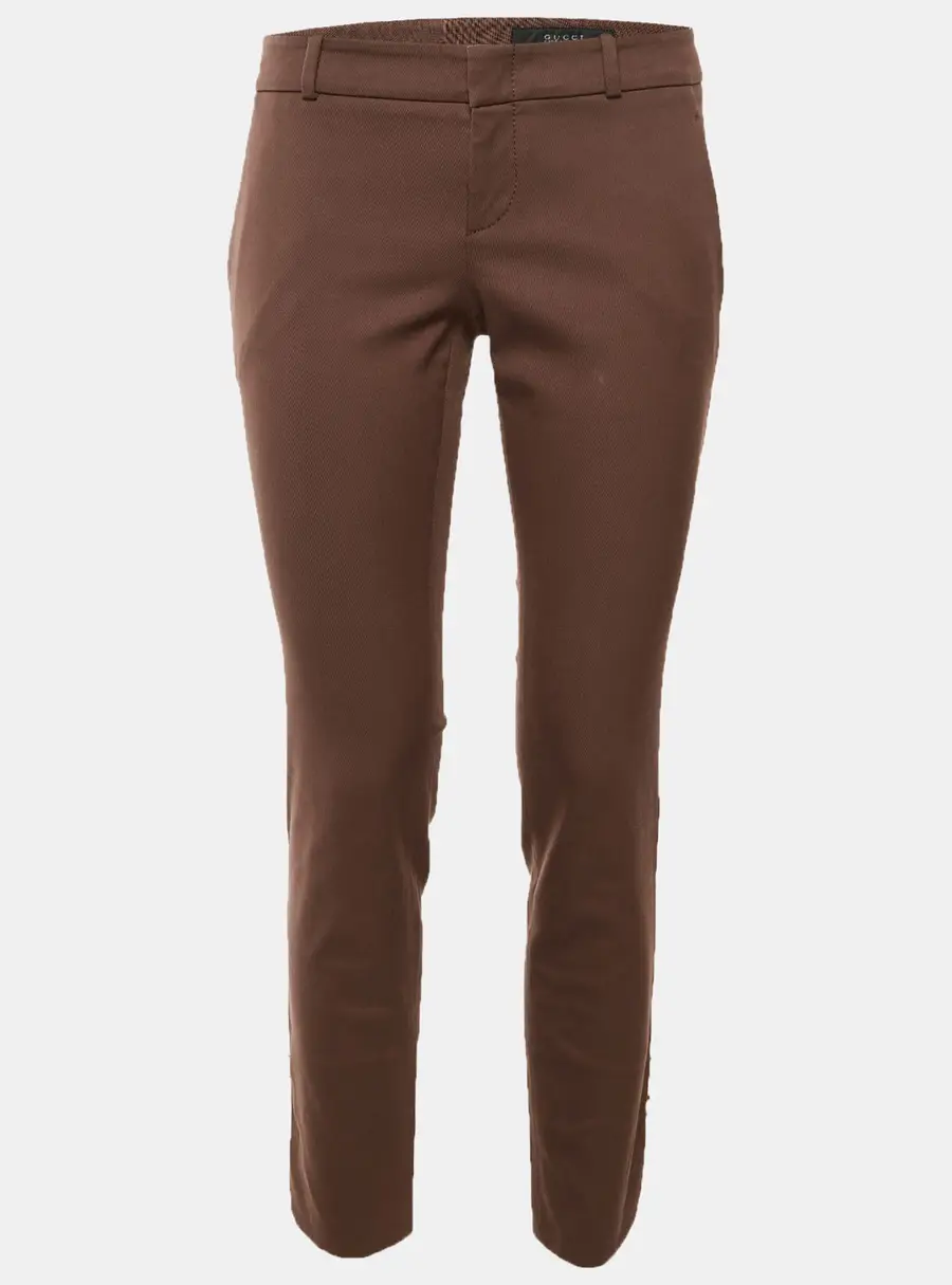 Gucci Brown Cotton Tapered Leg Pants S