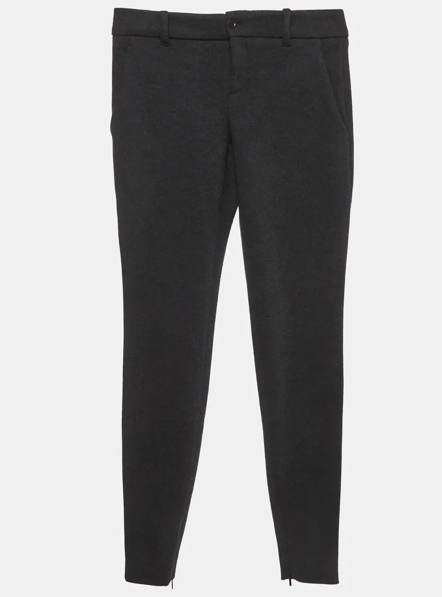 Gucci Charcoal Grey Wool Blend Straight Fit Trousers S