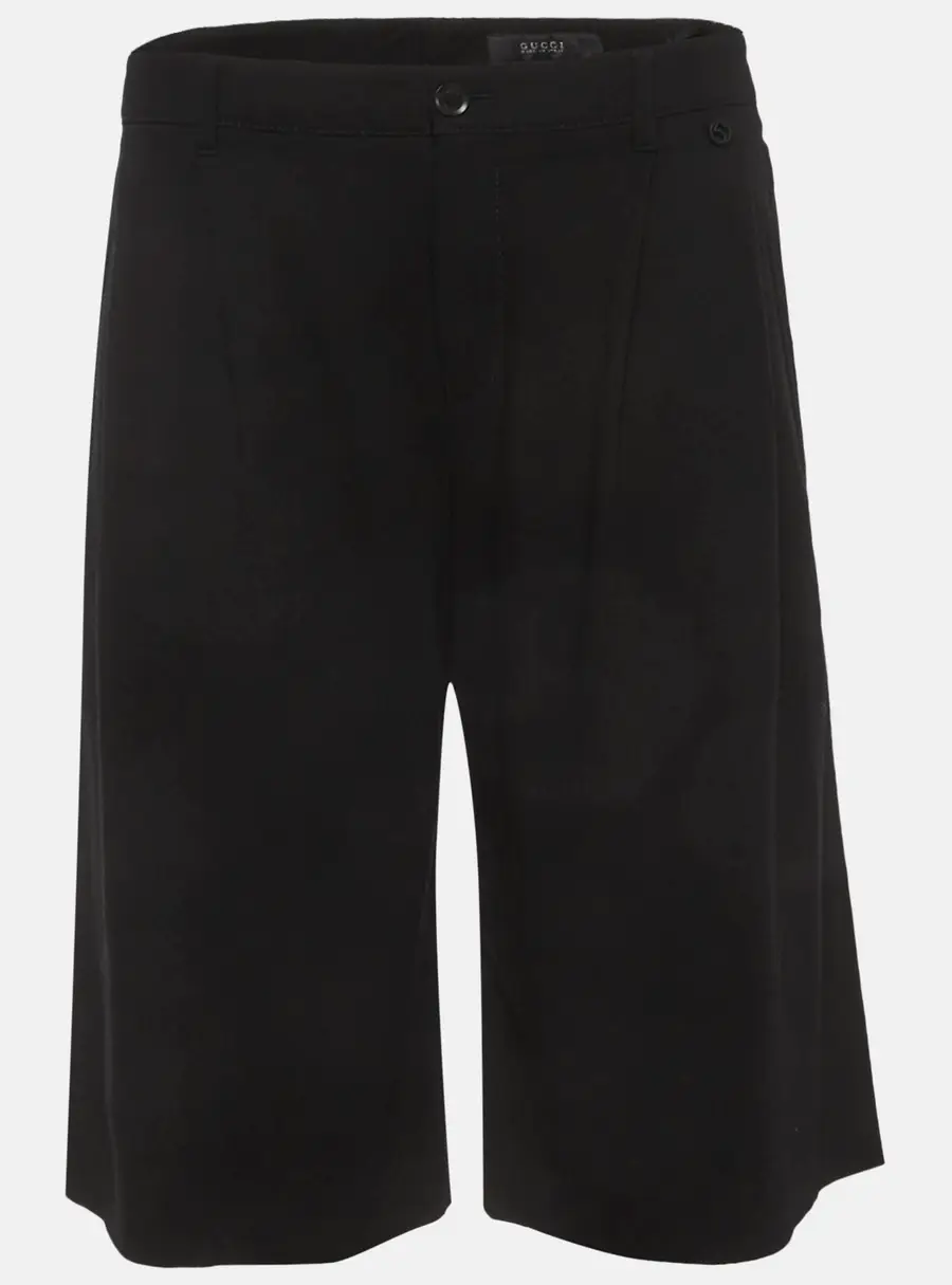 Gucci Black Stretch Crepe Pleated Shorts S