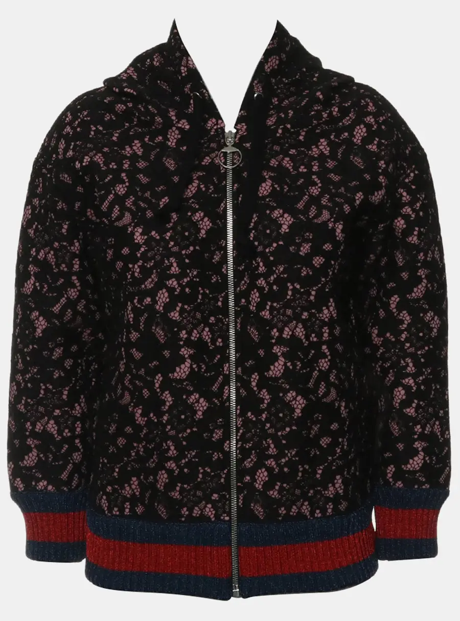 Gucci Lace Hooded Zip-Up Jacket