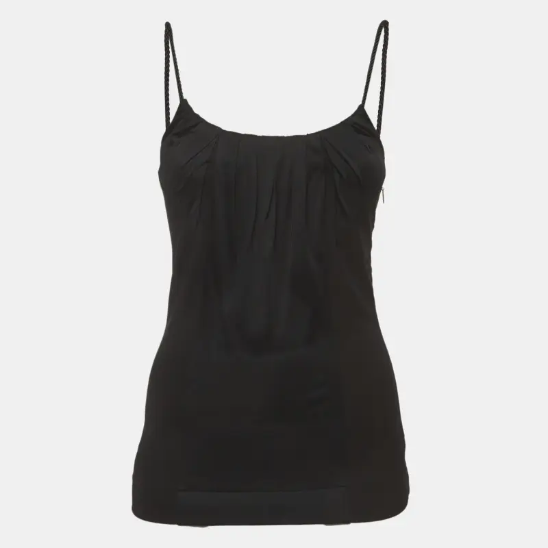 Gucci Black Jersey Cord Tie Up Cami Top S