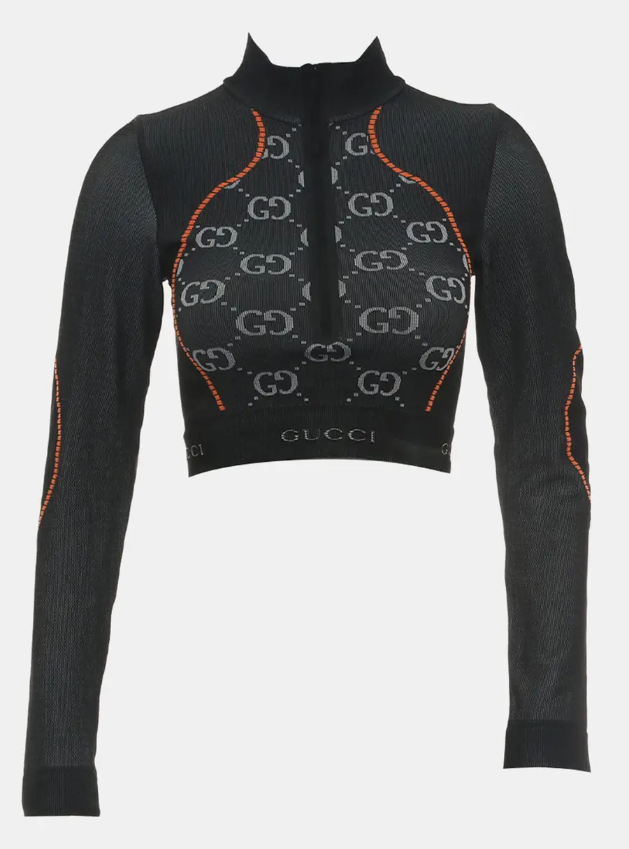 Gucci GG Jersey Jacquard Crop Top S