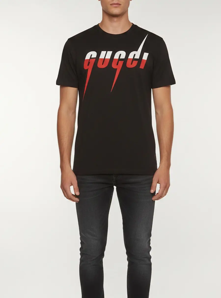 Gucci Black Printed Jersey Short Sleeve T-Shirt M