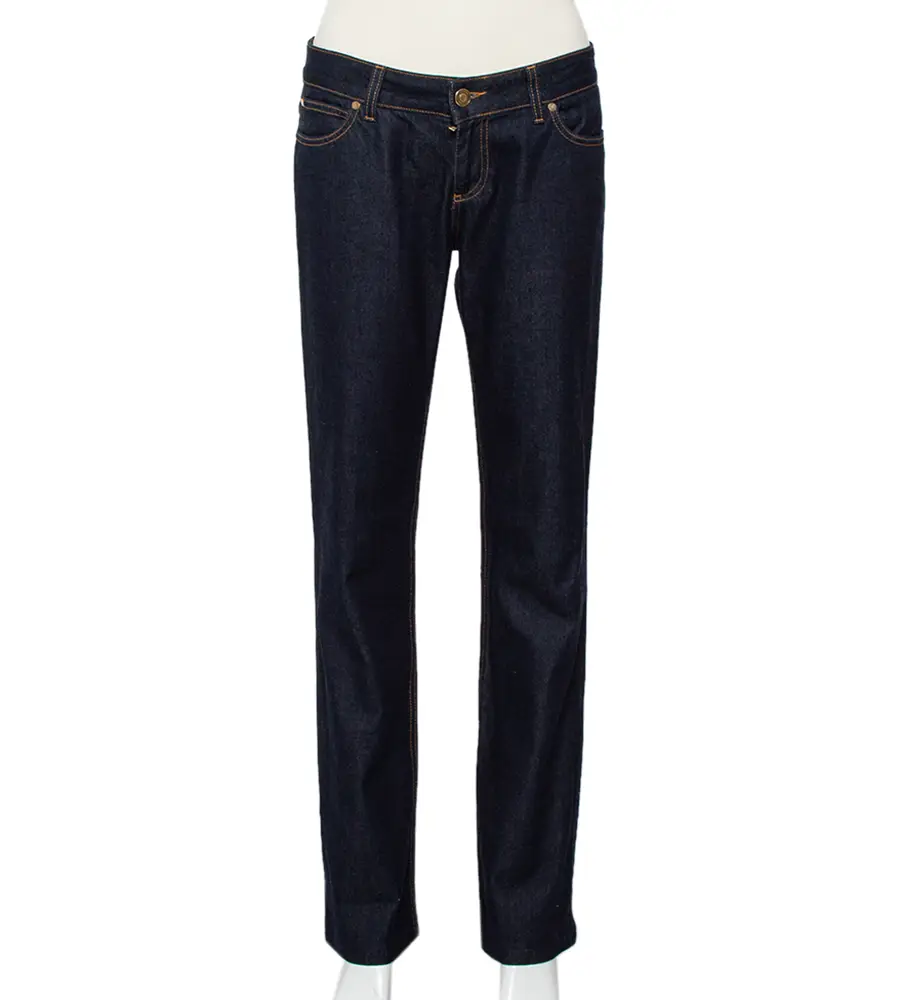 Gucci Navy Blue Denim Straight Leg Jeans S