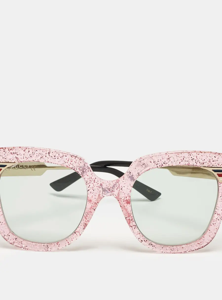 Gucci Pink Glitter/Green GG0281S Oversized Sunglasses