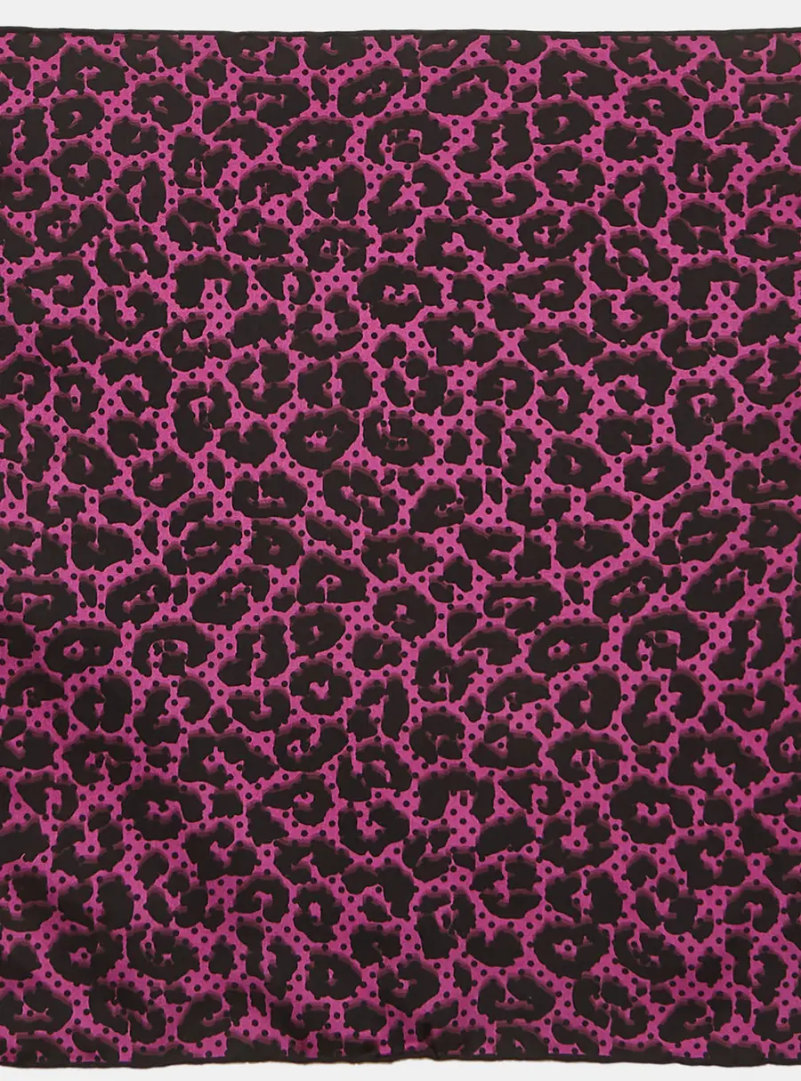 Gucci Purple Leopard Print Silk Handkerchief