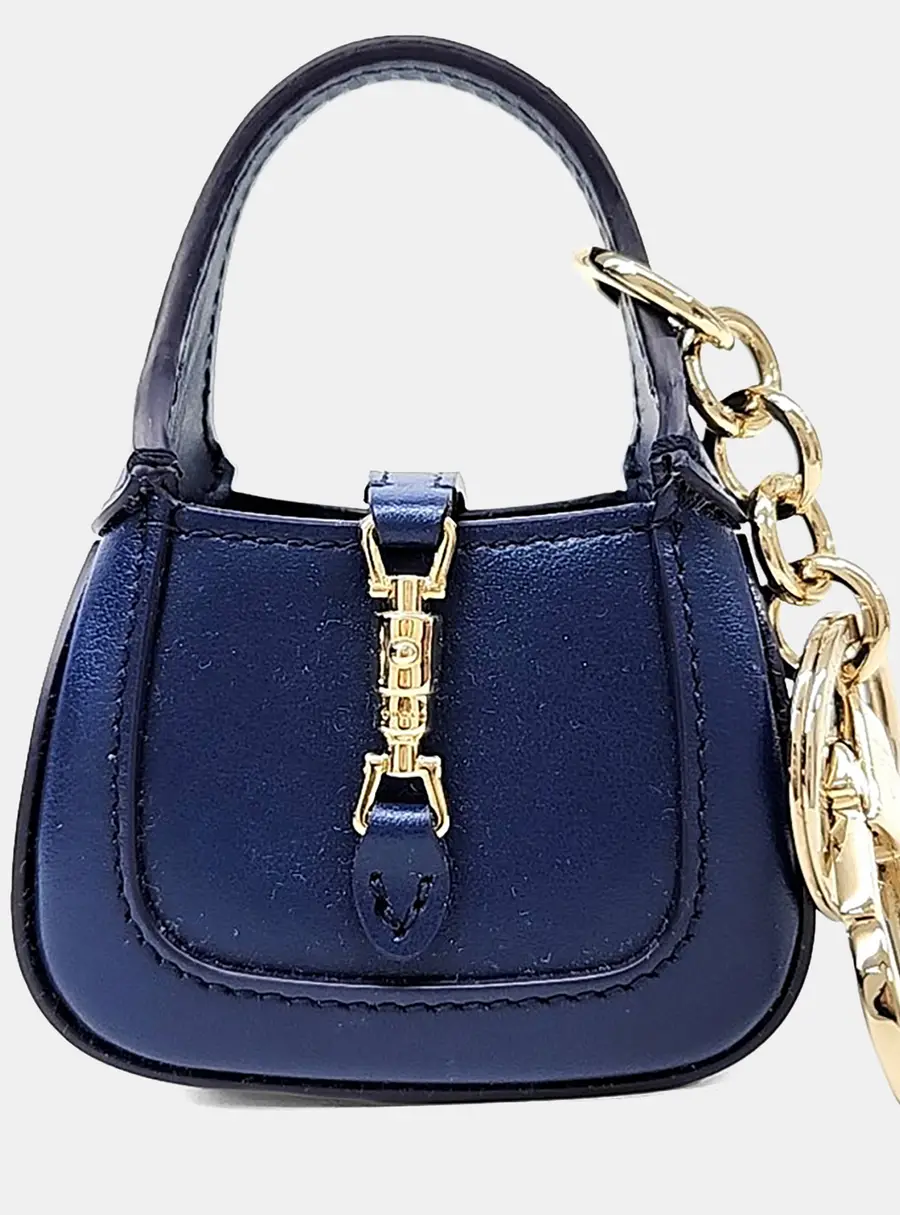 Gucci Jackie Leather Navy 1961 Keyring and Bag Charm (768285)