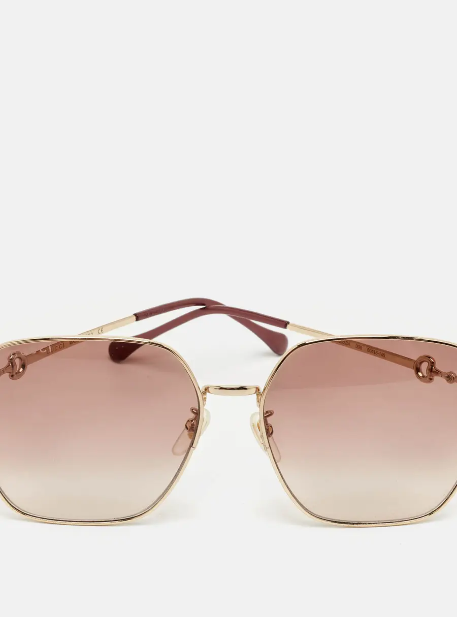 Gucci Burgundy Gradient GG882SA Horsebit Square Sunglasses
