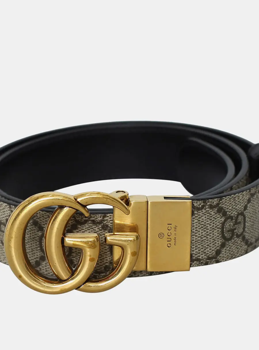 Gucci Canvas/Leather Reversible Belt
