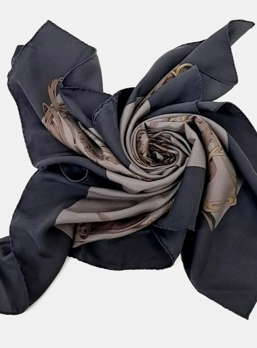 Gucci Brown/Grey Silk Scarf