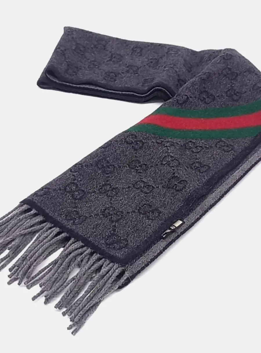 Gucci Grey Wool Scarf