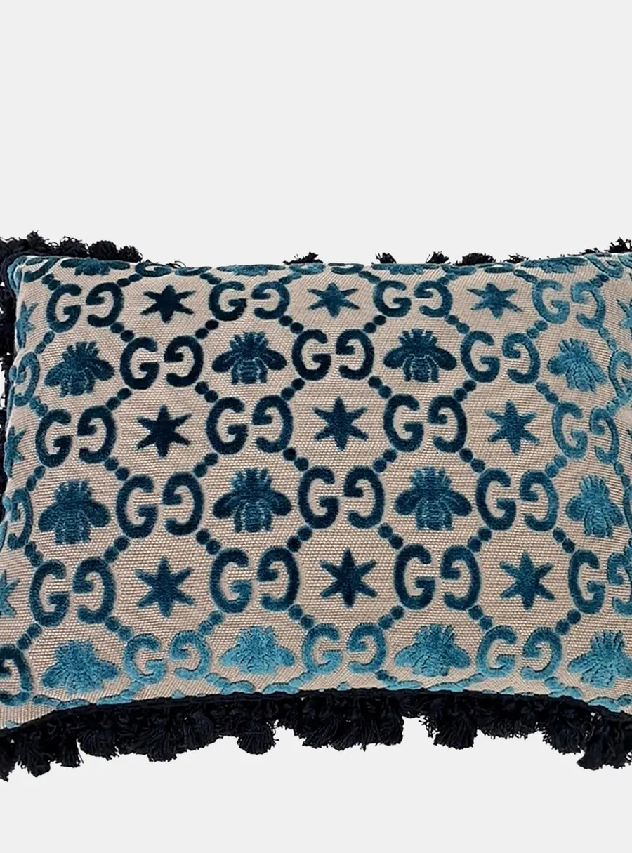 Gucci Jacquard Blue/Black Cushion