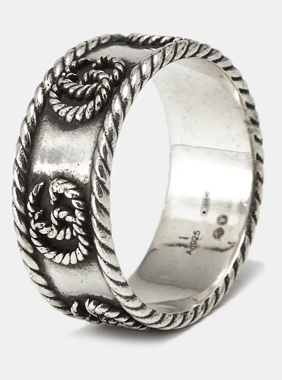 Gucci GG Marmont Sterling Silver Ring Size 61
