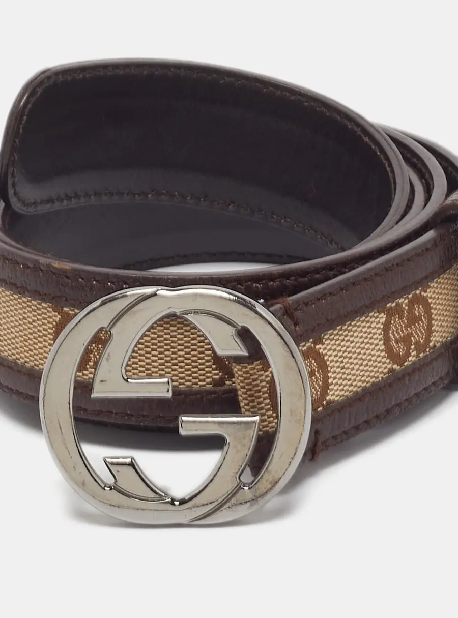 Gucci Interlocking G 90CM Brown/Beige GG Canvas and Leather
