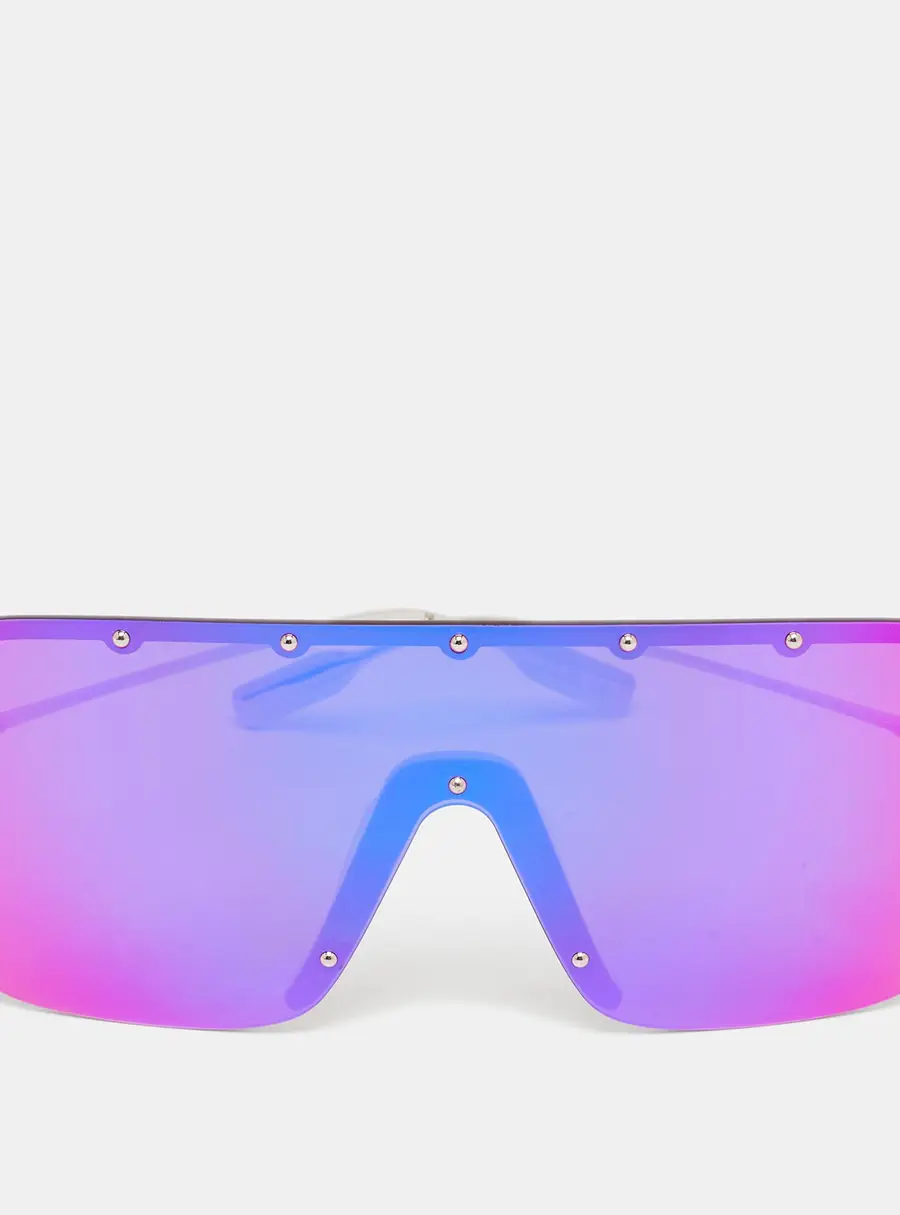 Gucci Purple Iridescent GG1245S Studded Shield Sunglasses