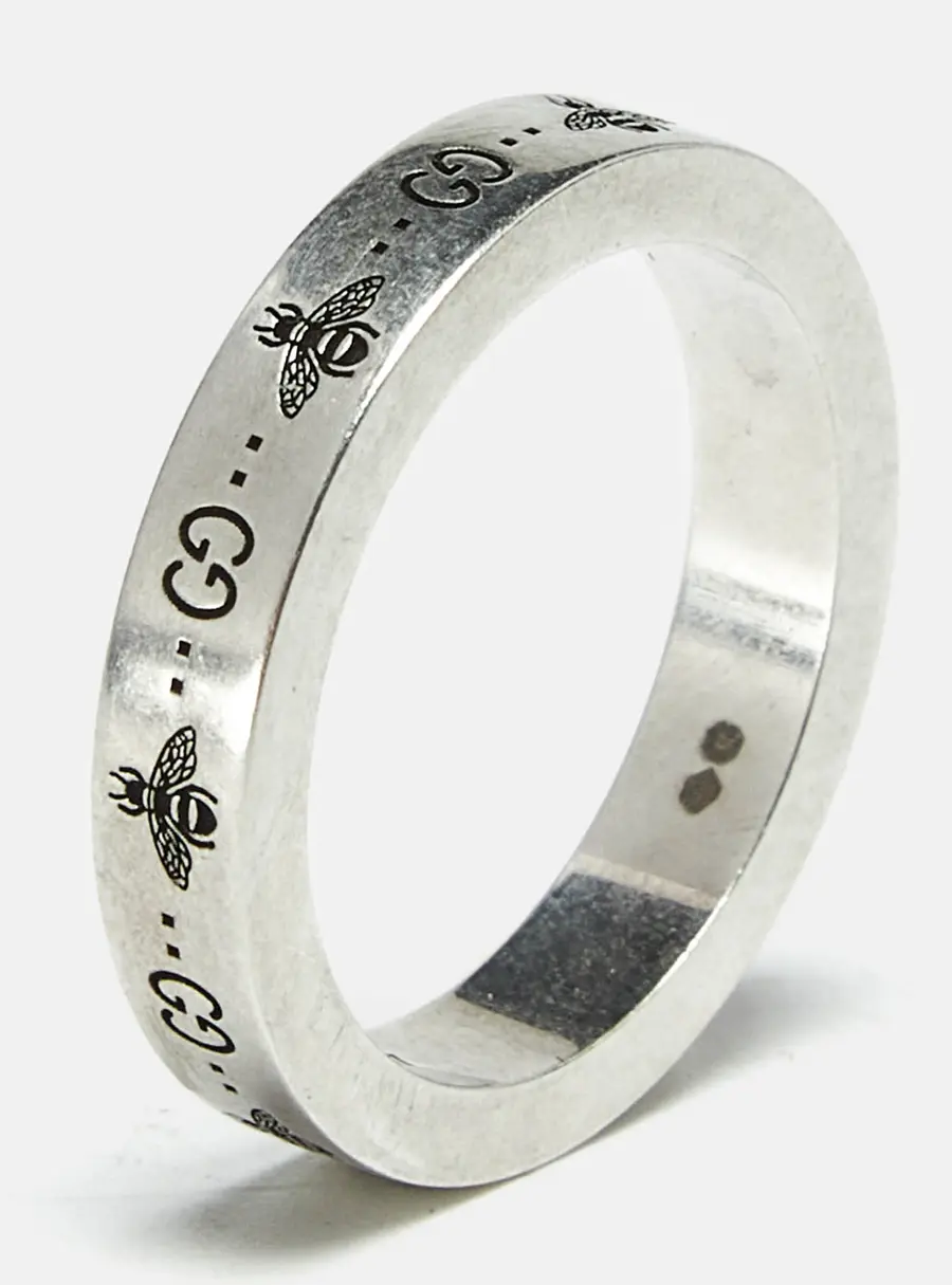 Gucci Bee Sterling Silver Ring Size 57