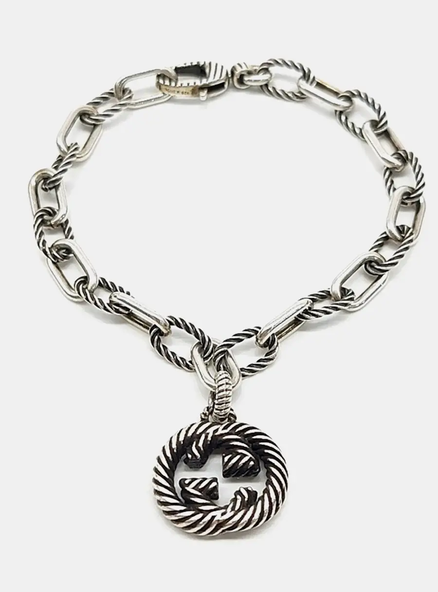 Gucci Silver Interlocking G Bracelet