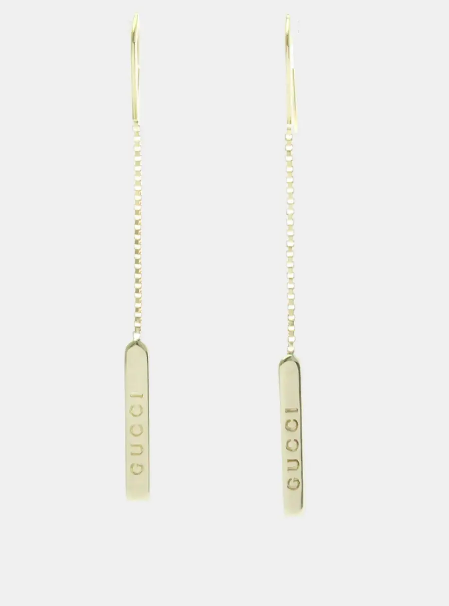 Gucci Lariat Earrings 18K Yellow Gold Drop Earrings