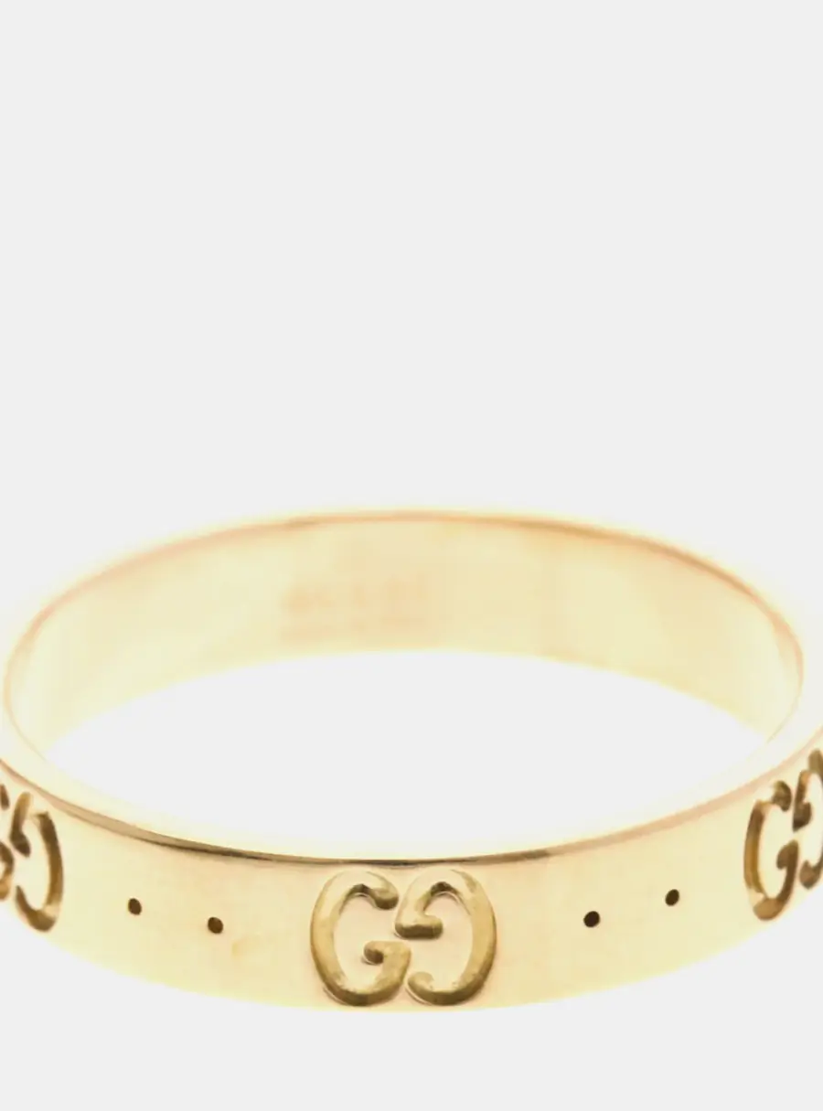 Gucci Icon 18K Pink Gold Fashion Band Ring EU 57