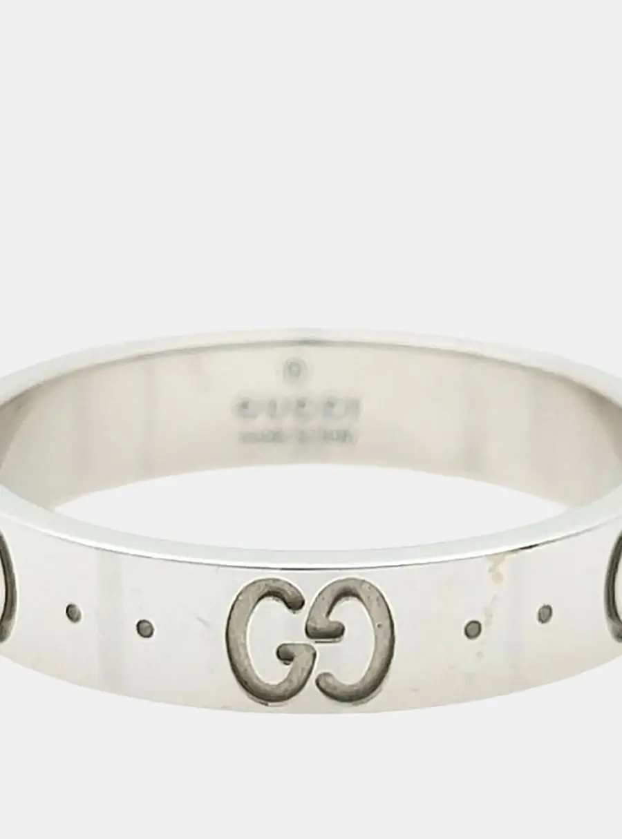 Gucci 18k White Gold Icon Ring
