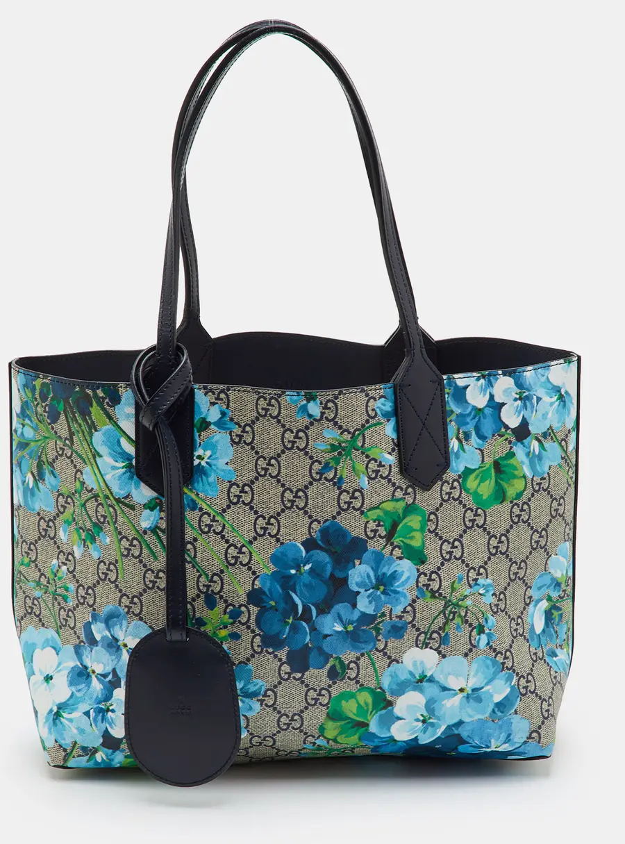 Gucci Reversible Blooms Multicolor GG Supreme Canvas and Leather Tote