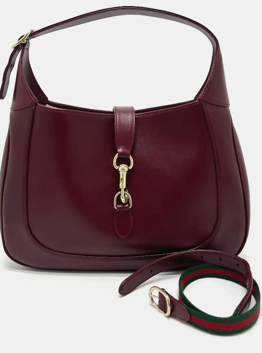 Gucci Jackie 1961 Medium Wine Red Leather Shoulder Bag