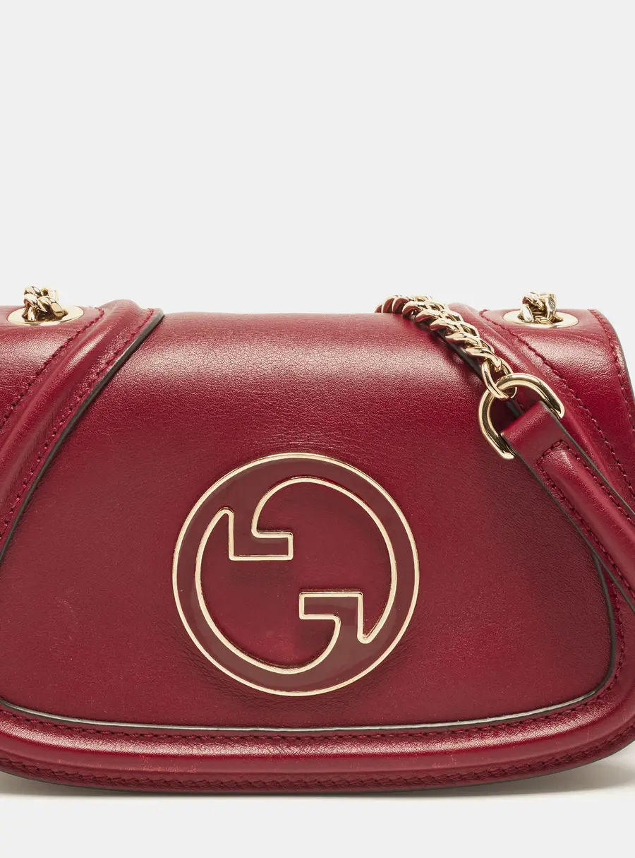 Gucci Blondie Chain Burgundy Leather Shoulder Bag