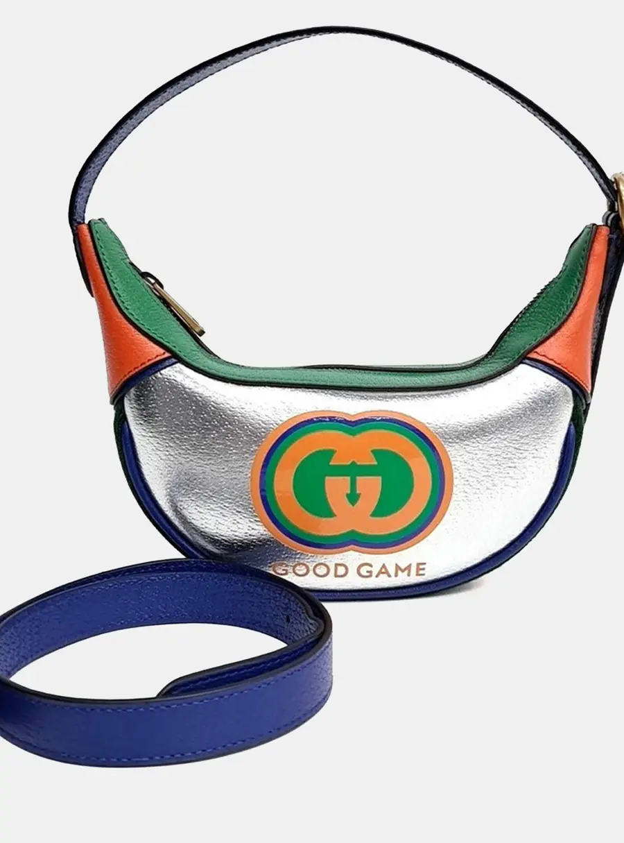 Gucci Silver/Multicolor Leather Good Game Mini Bag (720530)