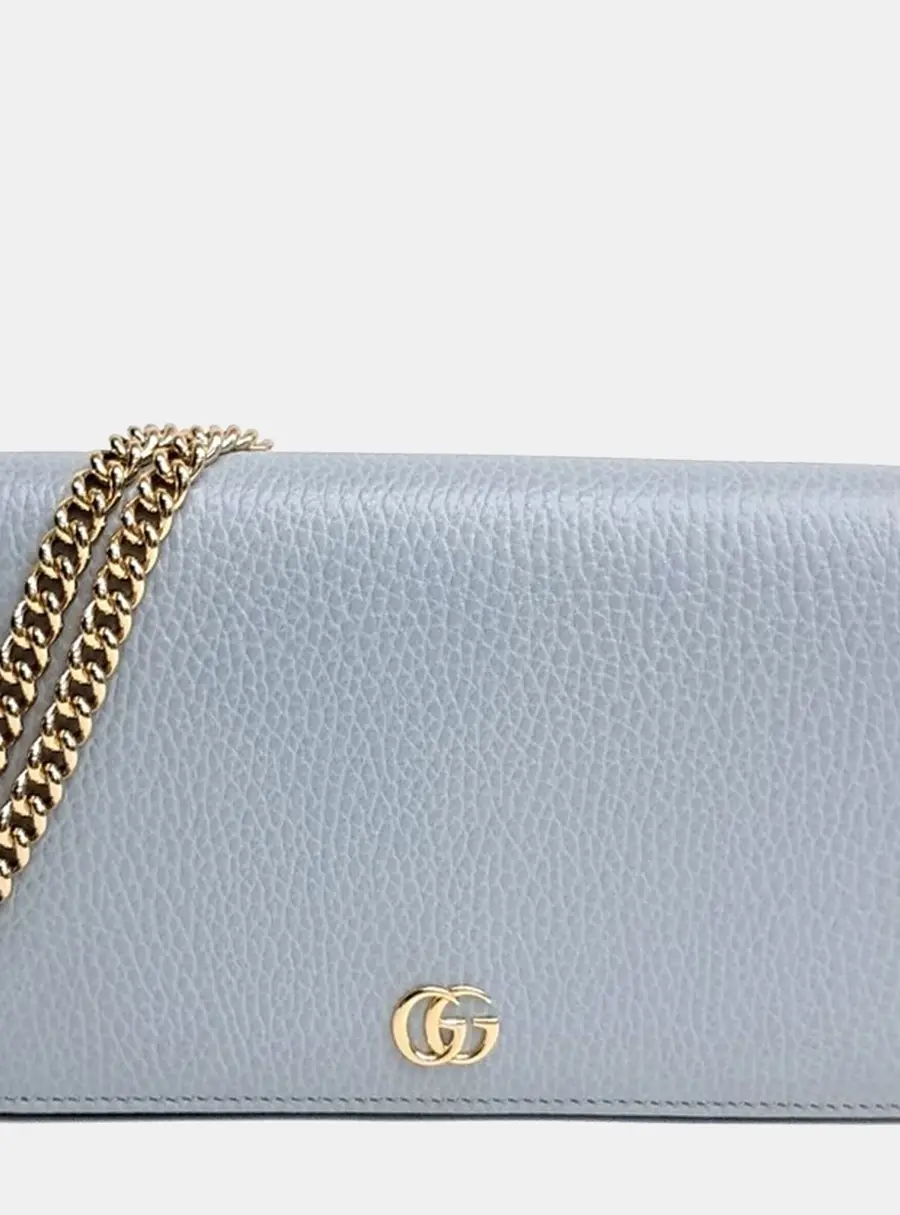 Gucci GG Marmont Blue Leather Mini Crossbody Bag (497985)