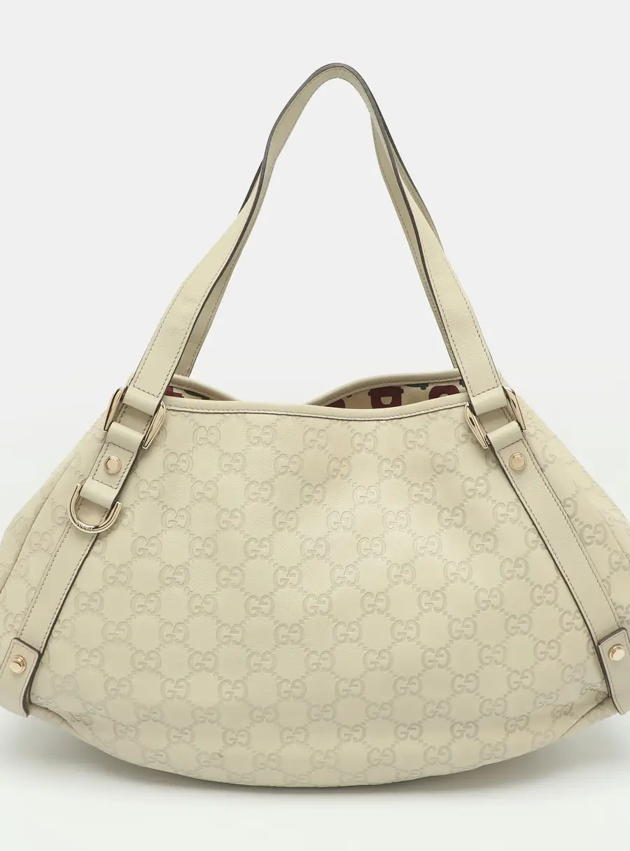 Gucci Abbey Light Medium Beige Guccissima Leather Hobo