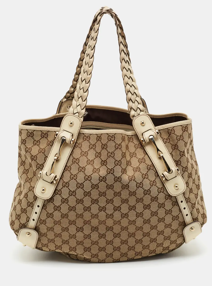 Gucci Pelham Beige/Off White GG Canvas and Leather Hobo