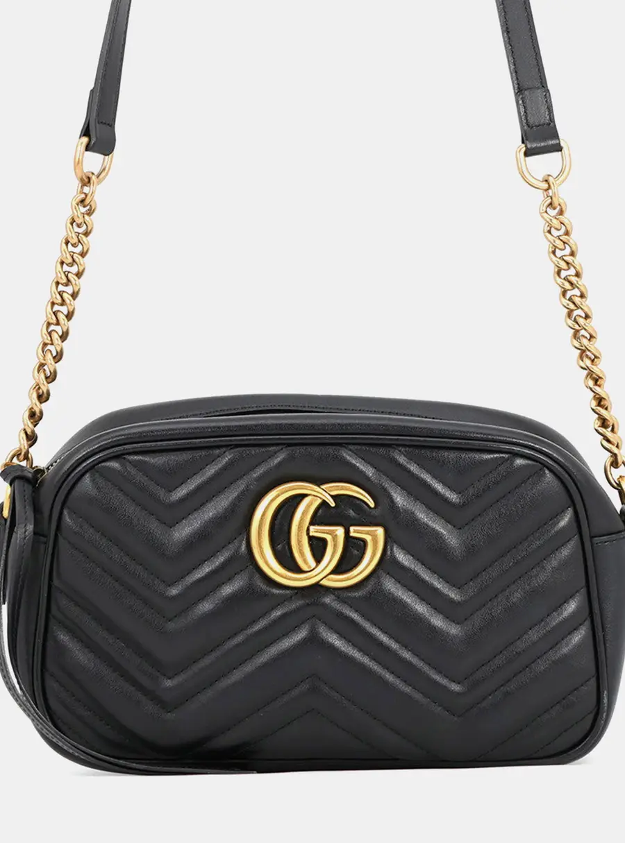 Gucci Gg Marmont Small Shoulder Bag Black Leather