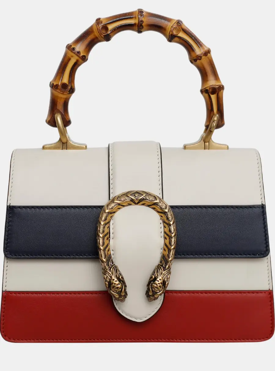 Gucci Dionysus Mini Tricolor Leather Bamboo Top Handle Bag