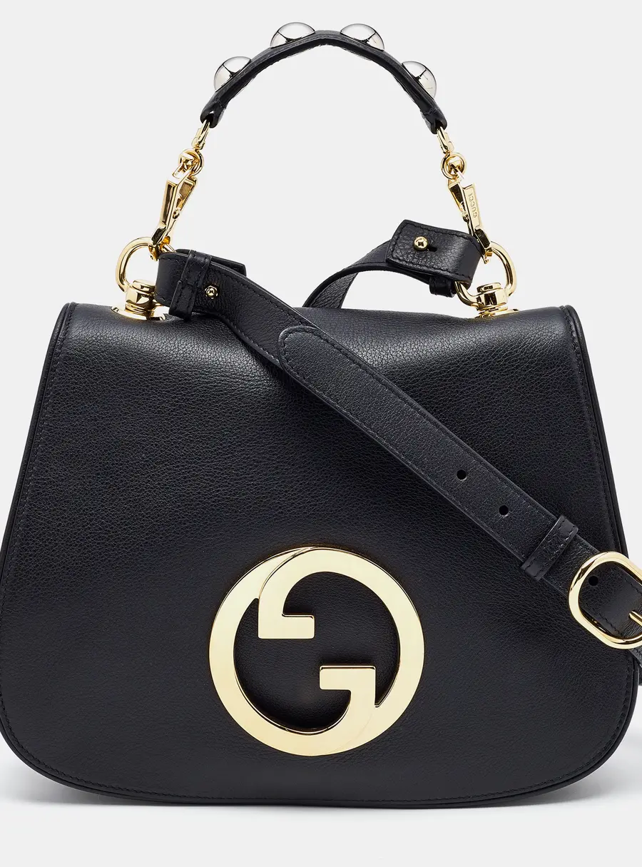 Gucci Blondie Small Black Leather Top Handle Bags