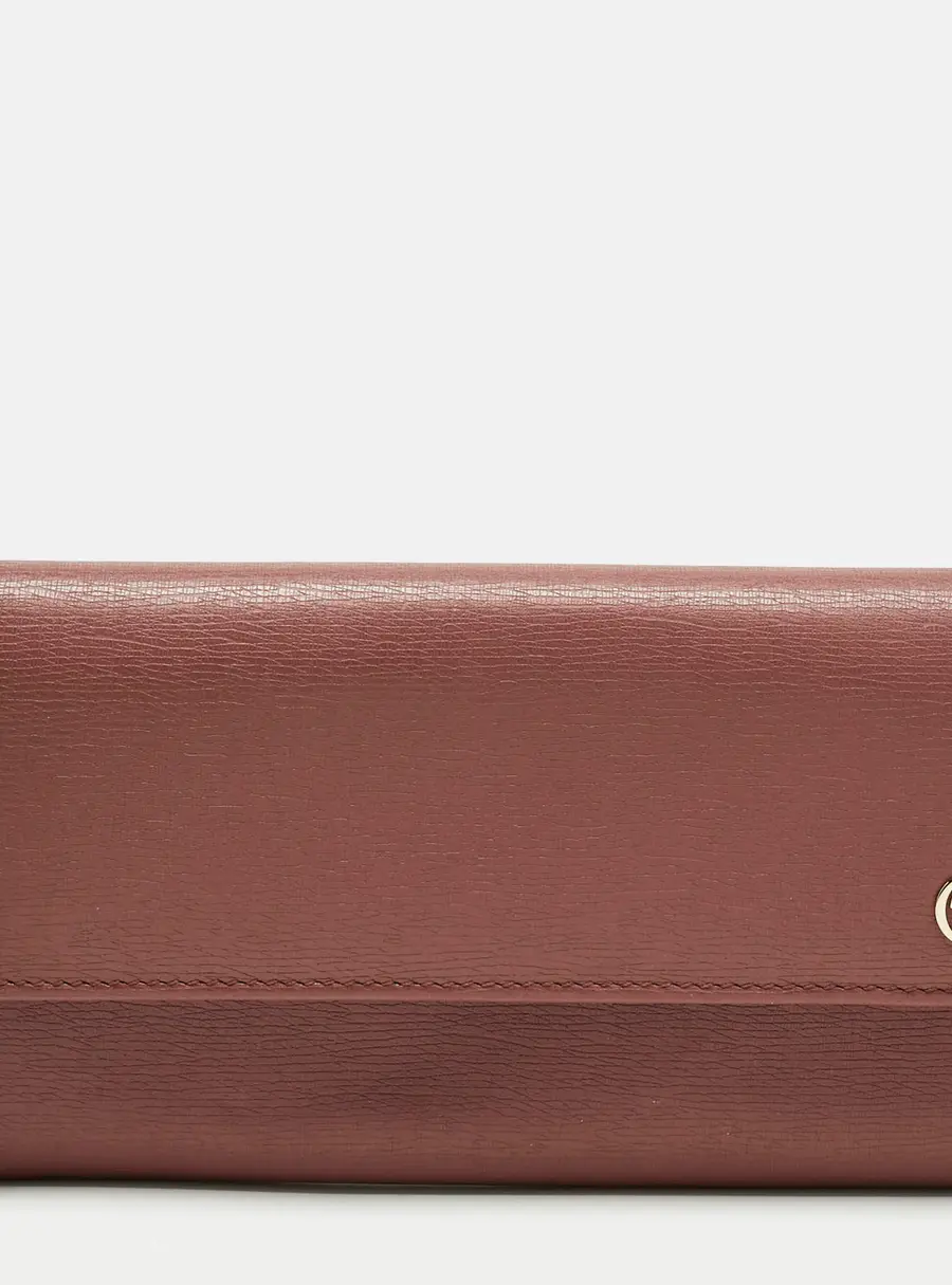 Gucci Old Rose Leather Interlocking G Flap Continental Wallet