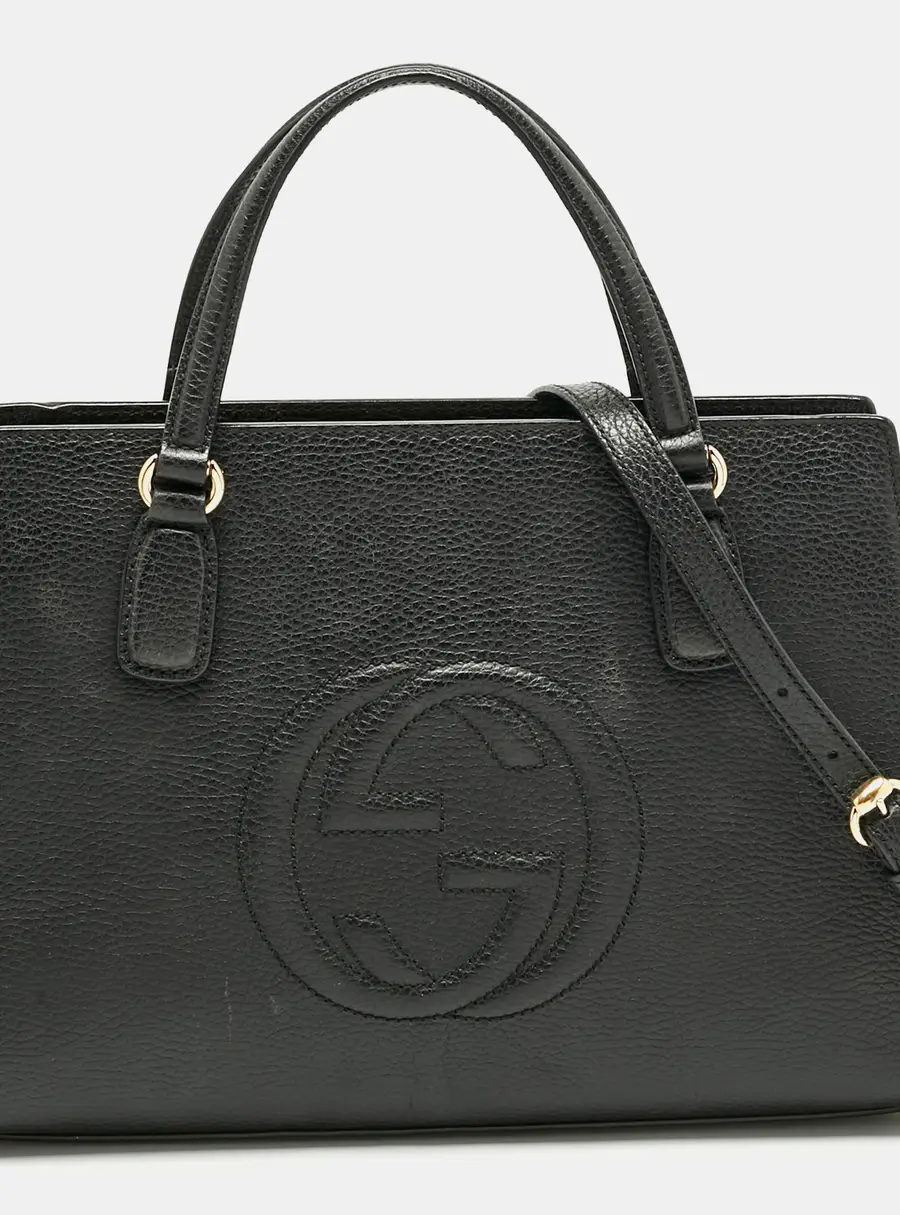 Gucci Soho Black Leather Totes Bag